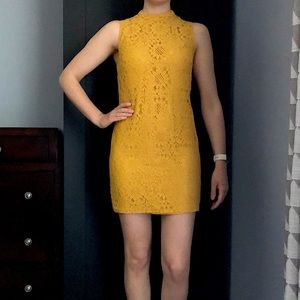 Forever 21 Yellow Lace Mini Dress
